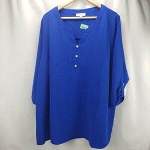 Corvia Blue Blouse Top NWT 3X